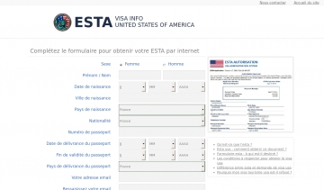 Esta Officiel USA, délivrance d'une autorisation de voyage USA