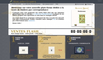 World arts tamps, site de vente flash de timbres par correspondance