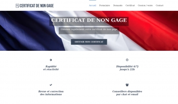 Certificat non gage, formalités d'obtention de ce document