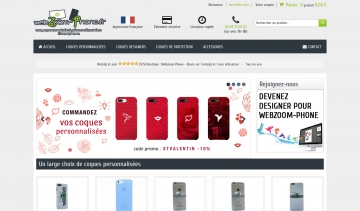 webzoom-phone, spécialiste de la coque personnalisée et de la pièce détachée.