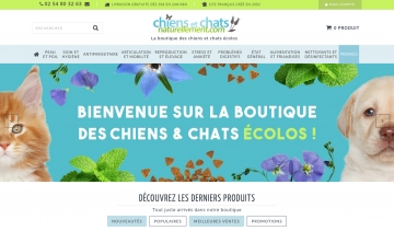 Chiens et Chats Naturellement, boutique en ligne pour santé animale