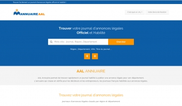 Annuaire AAL, annuaire en ligne des journaux d'annonces légales