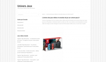 Univers-jeux, site d’information sur les jeux