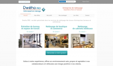 Dwého, l'entreprise de nettoyage dans les villes de Paris et de Toulouse