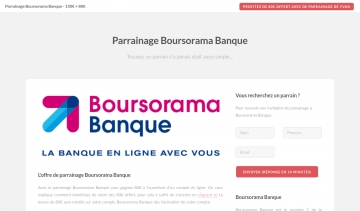 Parrainage Boursorama banque, parrain immédiat et certifié