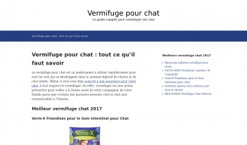 Vermifugepourchat.info, guide complet pour vermifuger sont chat  