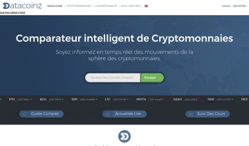 Datacoinz, comparateur de cryptomonnaies