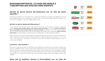 bonusinscription.fr, tout savoir sur les bonus d'inscription des sites de pari sportif