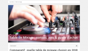 Table de mixage, guide et comparateur pour les DJ