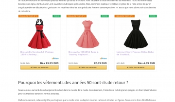 Achat de robes et accessoires des années 50