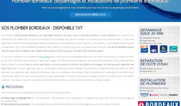 SOS Plombier Bordeaux, installations et dépannage de qualité