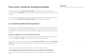 Smartphone pliable, guide d'information sur les smartphones