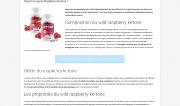 Wild-Raspberry-Ketone.fr : blog d'informations pour tout connaître sur le produit wild raspberry ketone