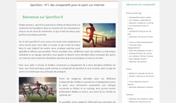 Sportifun, pour faciliter les choix des équipements sportifs 