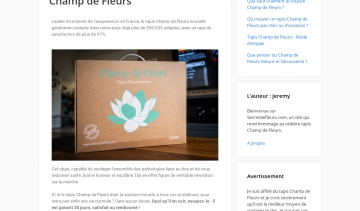 Secret de fleurs, portail d’informations sur le tapis Champ de Fleurs