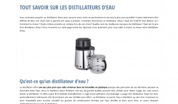 Distillateur-eau, guide pour acheter des distillateurs