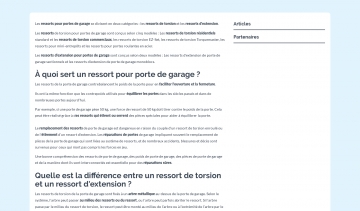 Ressort Porte de Garage, comparatif des ressorts pour portes de garage