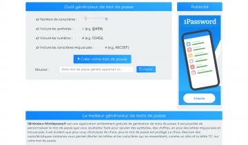 Generateur-motdepasse.fr, générateur de mot de passe très sécurisé