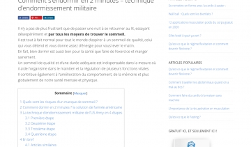 CHRONO FORME, guide d'information sur la technique d'endormissement militaire de l'US Army