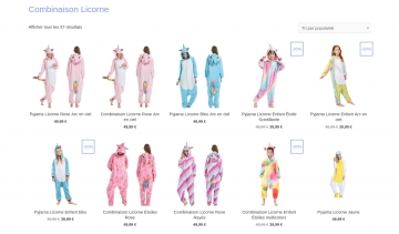 Pyjama Licorne, boutique en ligne de combinaison licorne