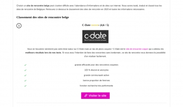 Sites de rencontre : classement des meilleurs sites de rencontre belge