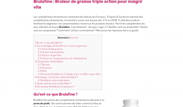 Brulafine: pour perdre facilement du poids