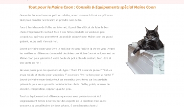 Secret de Maine coon, informations et conseils sur les équipements du Maine coon