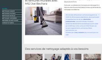 MSJ, l'entreprise de nettoyage des biens d'ameublement intérieur