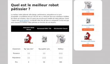 site sur les robots pâtissiers et la cuisine