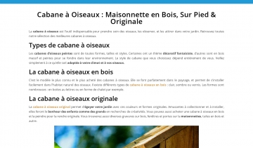 BirdHouses, spécialiste des cabanes à oiseaux