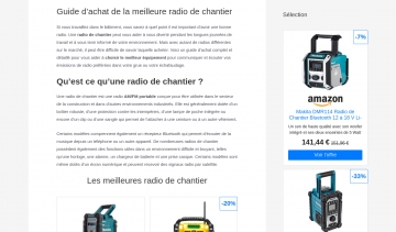 Guide d’achat pour choisir la meilleure radio de chantier