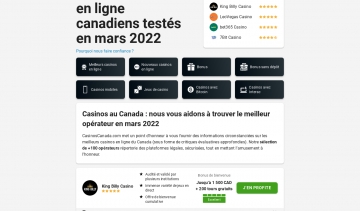 Casinoscanada.com : comparatif des meilleurs casinos en ligne au Canada