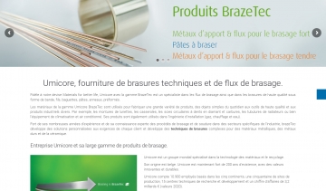 Umicore : fourniture de brasures techniques et de flux de brasage