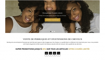 Vente de perruques, de tissages et d'extensions de cheveux