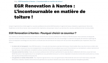 EGR Rénovation : votre spécialiste de charpente et de toiture sur Nantes