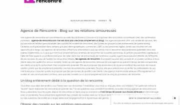 Agence de rencontre, Blog sur les relations amoureuses