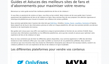 Fans Reviews, guides et astuces des meilleures plateformes de fans et de créateurs en ligne