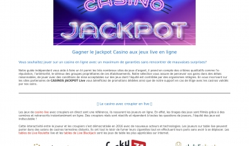 Casinos Jackpot Live, le guide des casinos en ligne 