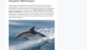 Dauphin-martinique.net : Tout savoir sur les dauphins en Martinique