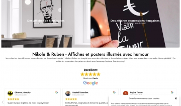 Nikole et Ruben, La boutique des affiches et posters à illustration humoristiques