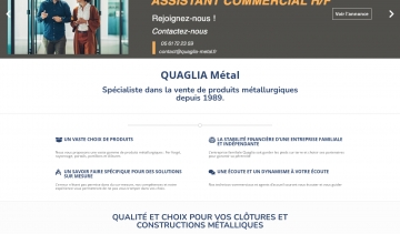 Quaglia Métal, entreprise de vente de produits métallurgiques