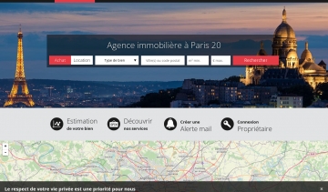 Capture d'écran du site Brew's Immo, agence immobilière à Paris 20
