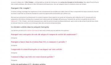 1 Clic 1 Emploi, le blog des informations sur l'entreprise