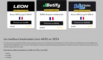 Les meilleurs Bookmakers non Arjel