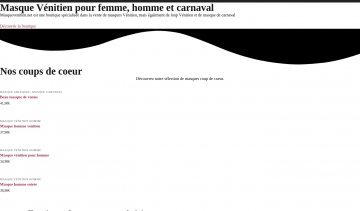 Masque Vénitien, boutique en ligne de masques vénitiens et maques de carnaval