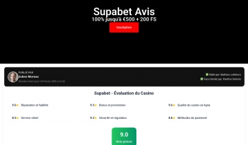 Supabet, casino en ligne offrant une expérience de jeu immersive