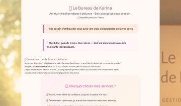 Le Bureau de Karina, assistante indépendante à distance 