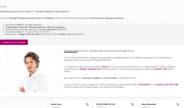 Page d'accueil du site internet du Dr Samuel Struk, chirurgien esthétique et reconstructeur du sein à Paris