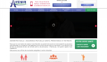 Le site de la complémentaire santé Avenir Mutuelle