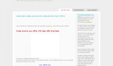 Capture de codepromolaredoute.fr